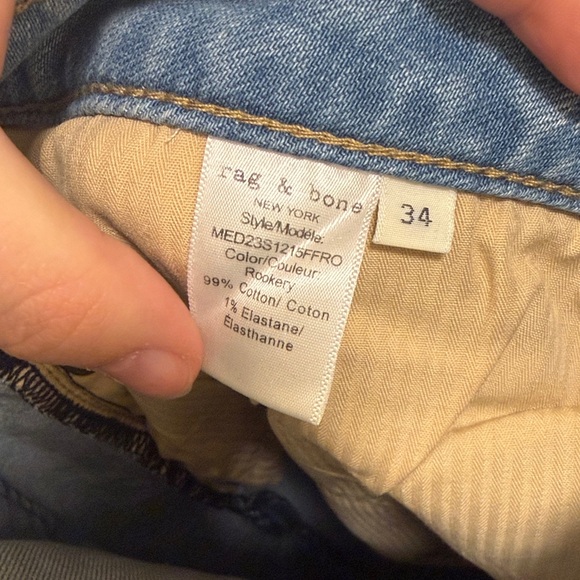 rag & bone Men’s light wash jeans - size 34 - Picture 3 of 7